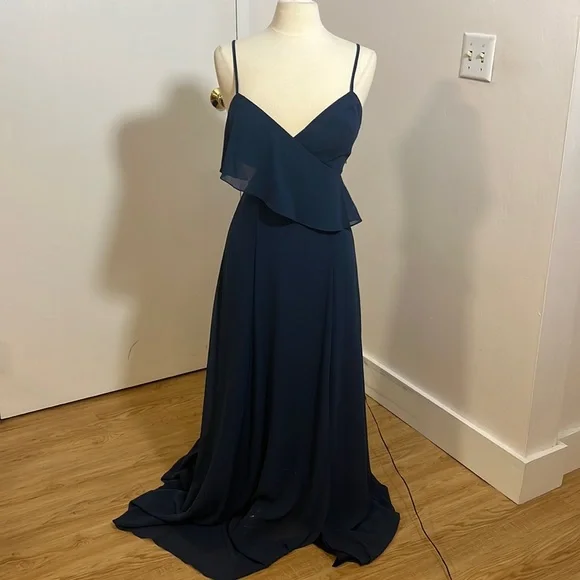 amsale french blue dress Nouvelle Amsale Bridesmaid Dress Amelia Slate
